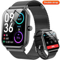 1.85-Inch Men's and Women's smartwatch fits for Android and iPhone Devices with Fitness Tracker, Pedometer, Answer/Call/120 Sport Modes, IP68 Waterproof Fitness Watch (Milanese Steel Band)